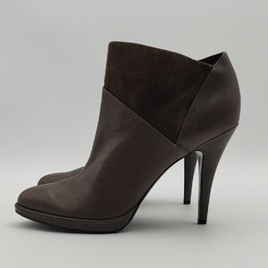 AERIN Leather Ankle Boot Stiletto Forest Green Luxury Designer Chic 8.5